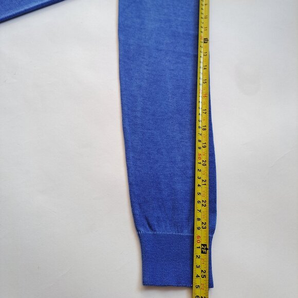 NWT Men's Patrick Assaraf 100% Cotton Crew Neck Blue Pullover Sweater Size S - Picture 11 of 14